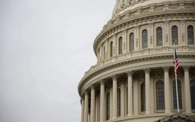 A close up of the dome of the capitol building