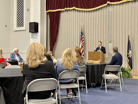 U.S. Sen. Rand Paul, R-Ky., addresses the Bourbon County Chamber of Commerce in April 2022. Photo: Office of U.S. Sen. Rand Paul