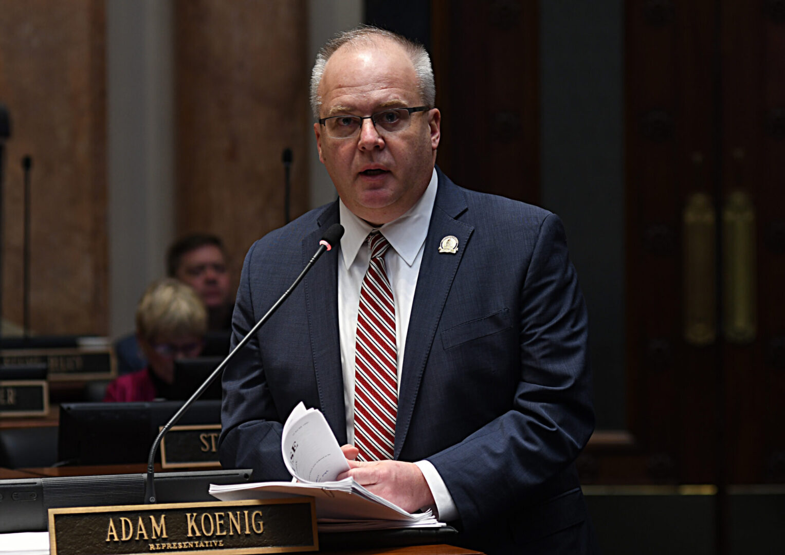 State Rep. Adam Koenig, R-Erlanger, presents House Bill 606, a bill relating to wagering, in the House in February. Koenig is one of six House members to lose a re-election bid in Tuesday's primary. Photo: Legislative Research Commission