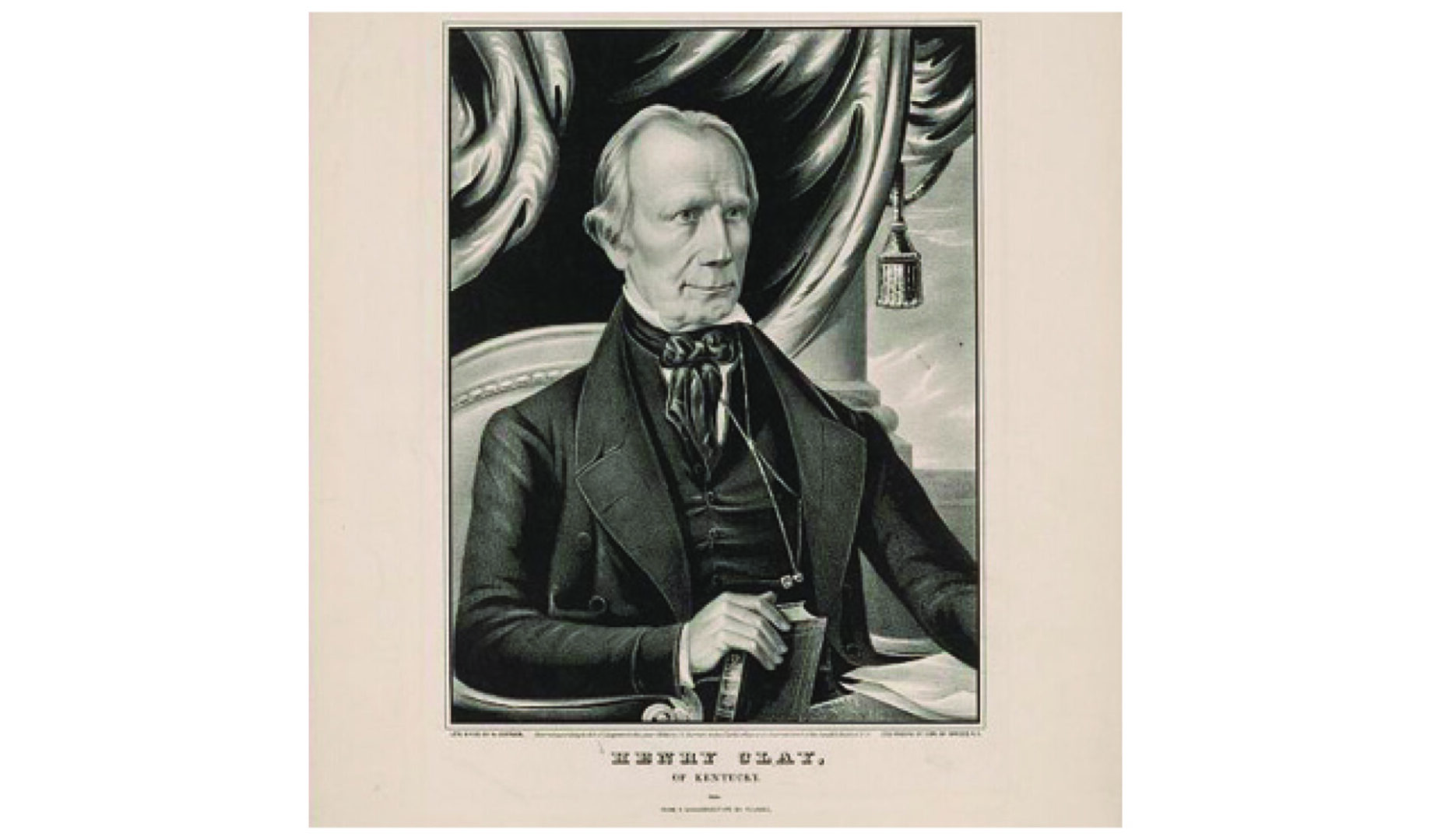 Library of Congress
This lithograph of Henry Clay of Kentucky was published c. 1848 by N. Currier of New York, New York and is based on a daguerreotype by John Plumbe Jr. Currier is half of the famous Currier & Ives partnership.