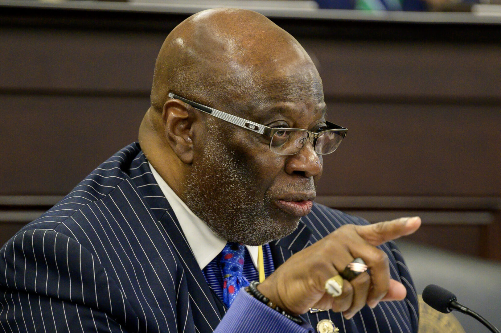 State Rep. George Brown Jr., D-Lexington, speaks on House Concurrent Resolution 68, which would establish the Kentucky Housing Task Force, during a February meeting of the House Local Government Committee. Photo: Kentucky Legislative Research Commission
