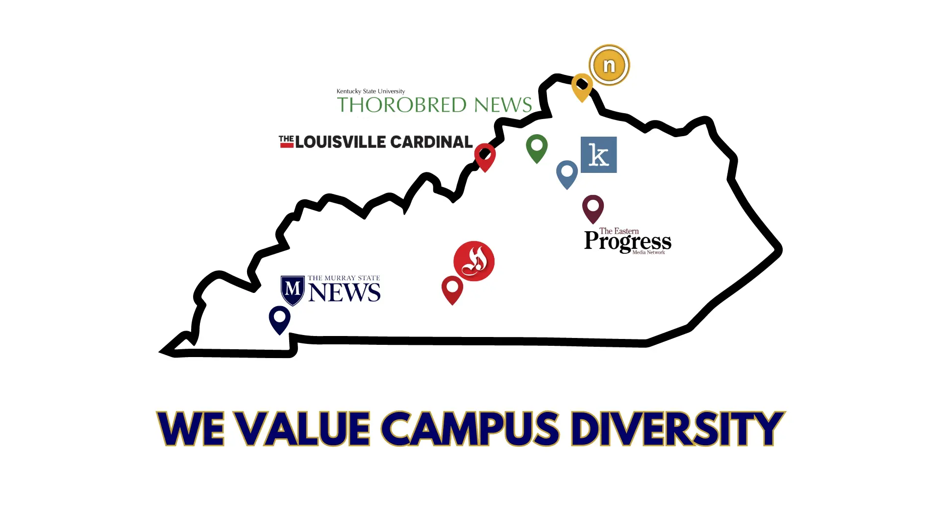 A map of kentucky with the words " value campus diversity ".